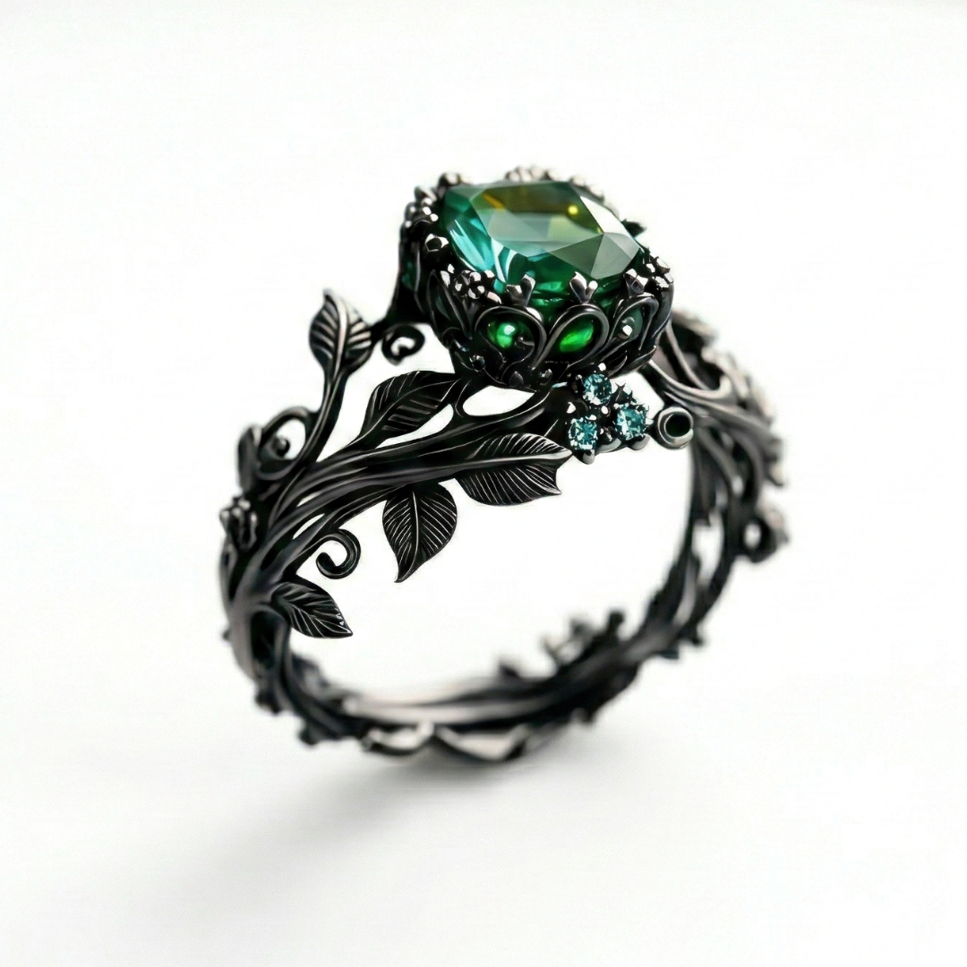 Emerald Vine Crystal Ring