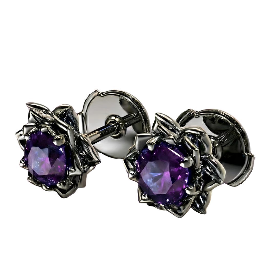 Shadow Petal Crystal Earrings