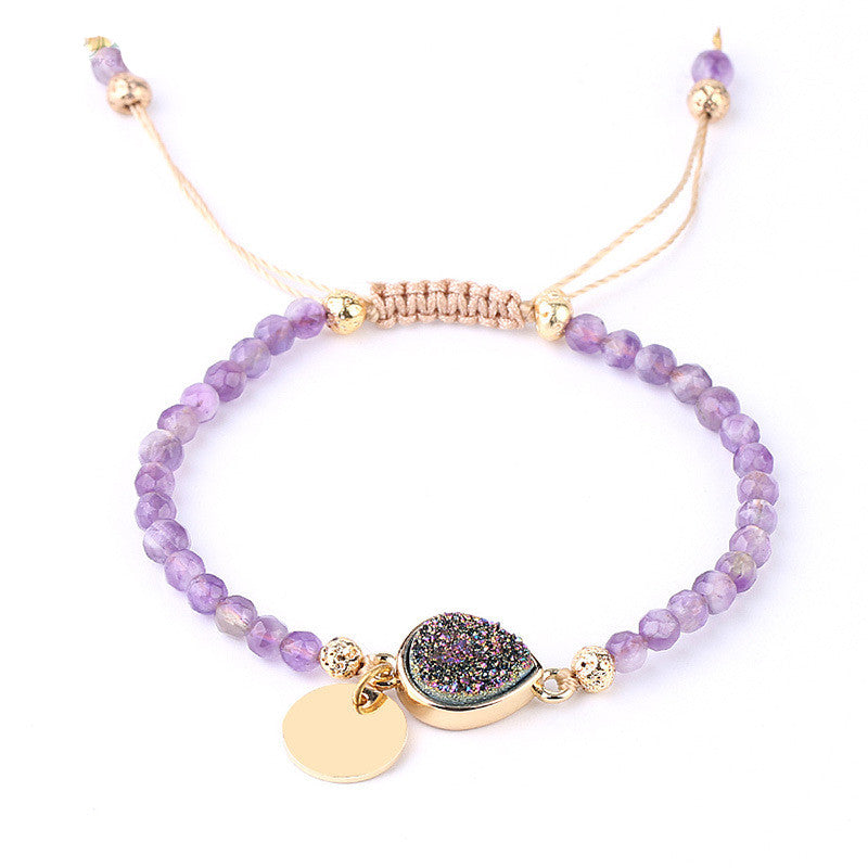 Amethyst Natural Stone Crystal Bracelet