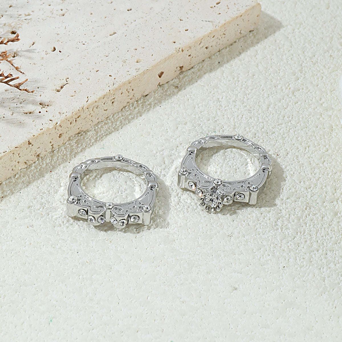 Royal Bond Crystal Ring Set