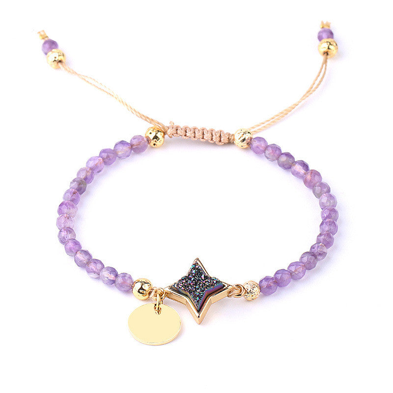 Amethyst Natural Stone Crystal Bracelet