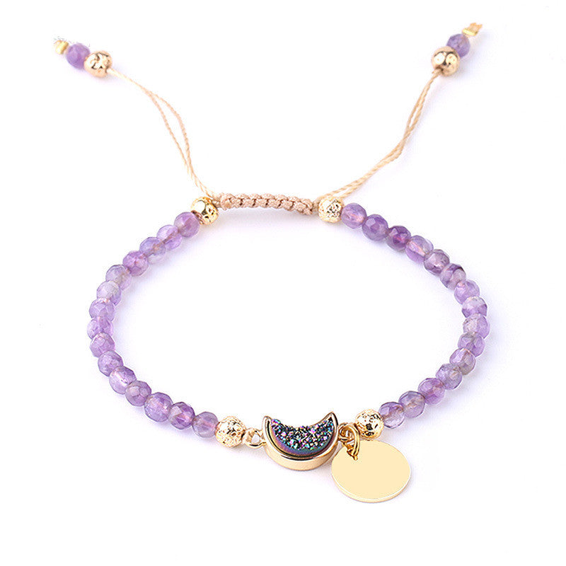 Amethyst Natural Stone Crystal Bracelet