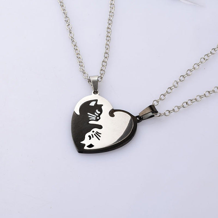 Cat Couple Necklaces for Feline-Loving.