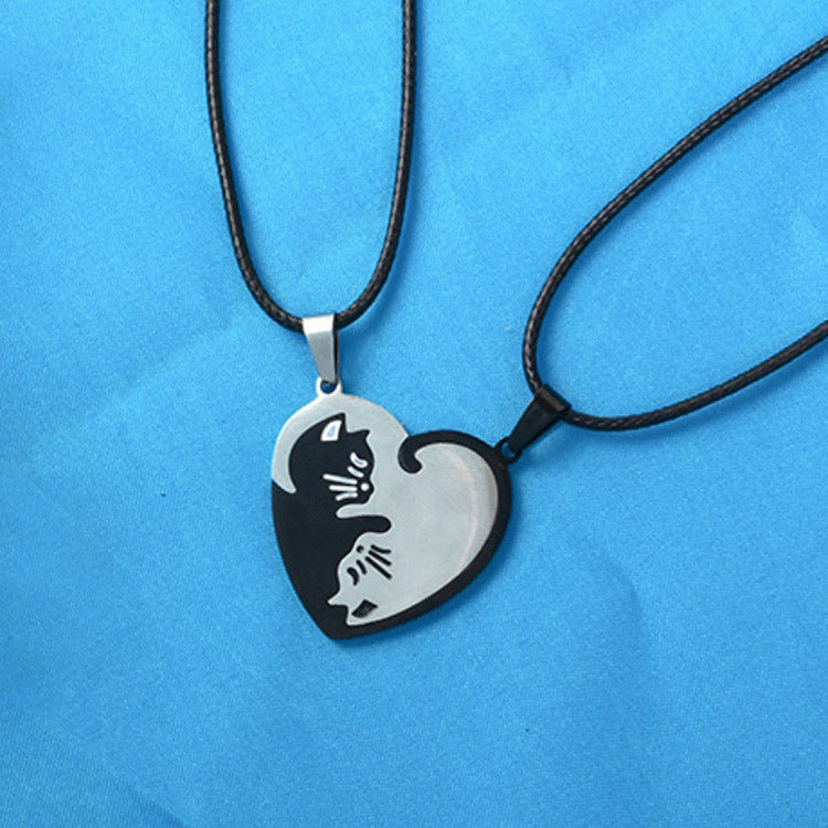 Cat Couple Necklaces for Feline-Loving.