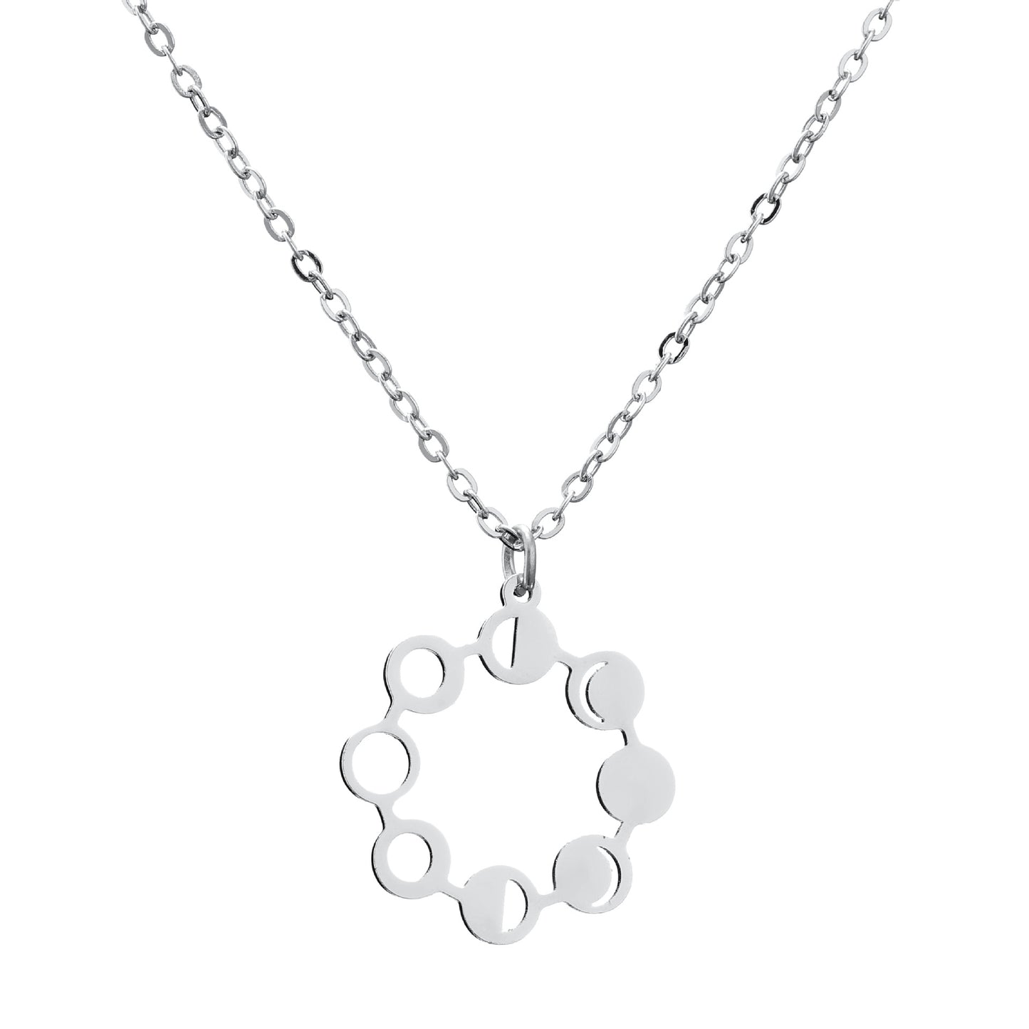 Moon Phase Round Galaxy Necklace