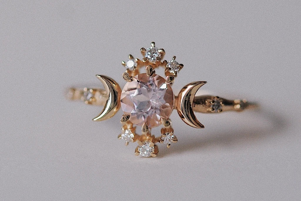 Triple Goddess Star Crystal Ring