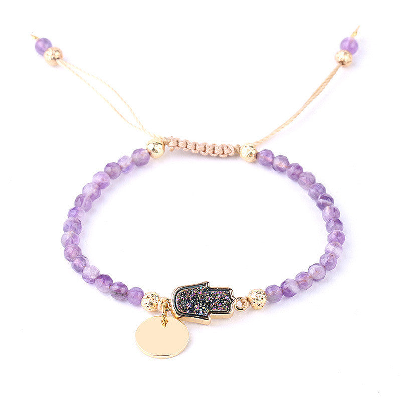 Amethyst Natural Stone Crystal Bracelet