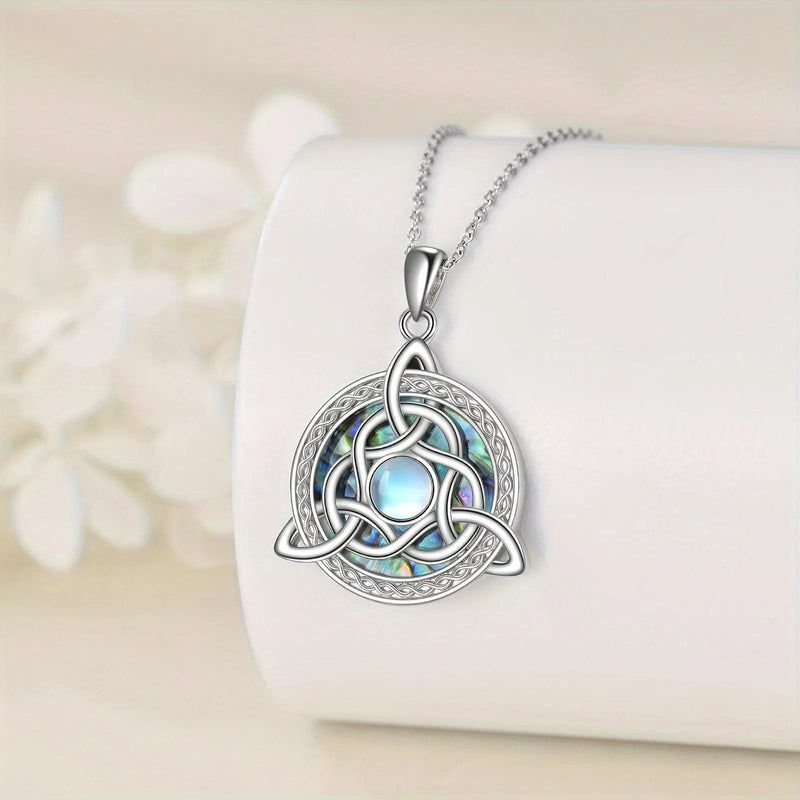 Triquetra Moonstone Protection Necklace