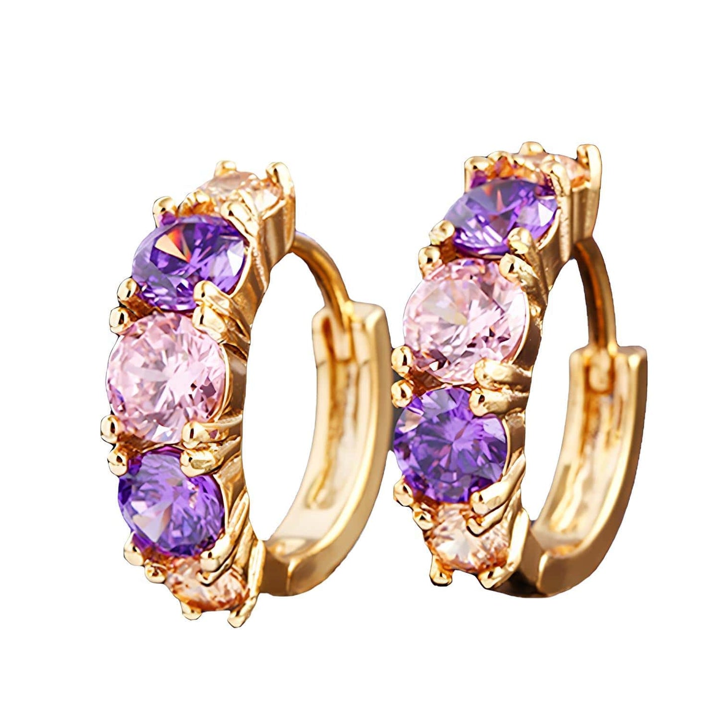 Amethyst Crystal Hoops