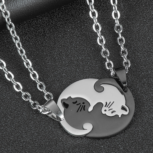 Cat Couple Necklaces for Feline-Loving.
