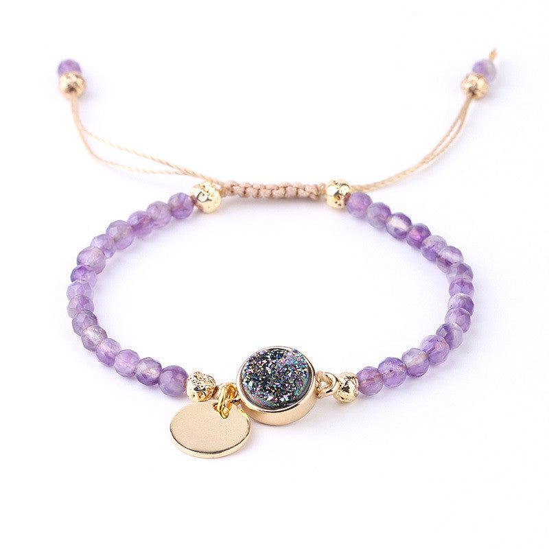 Amethyst Natural Stone Crystal Bracelet