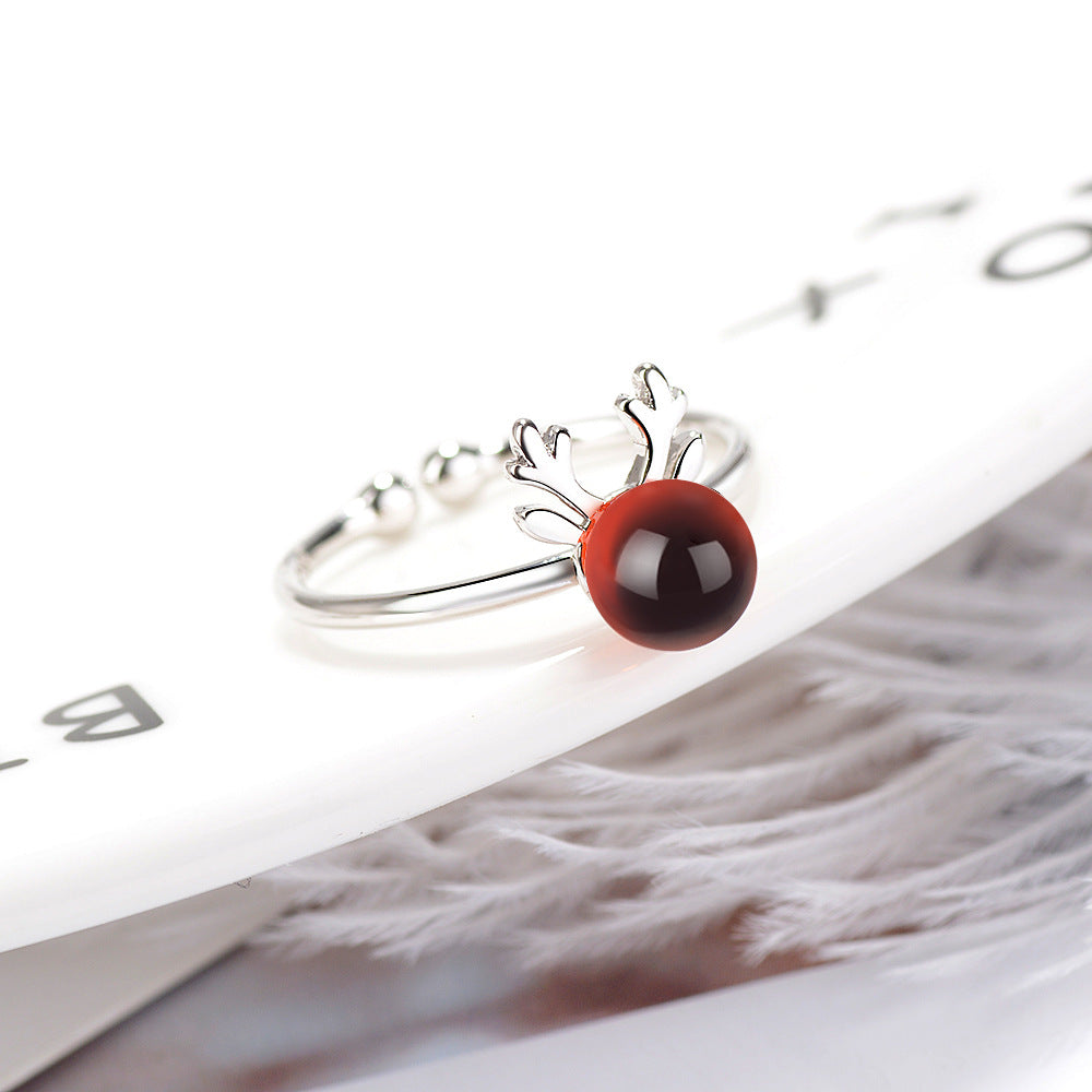 Crimson Antler Totem Ring