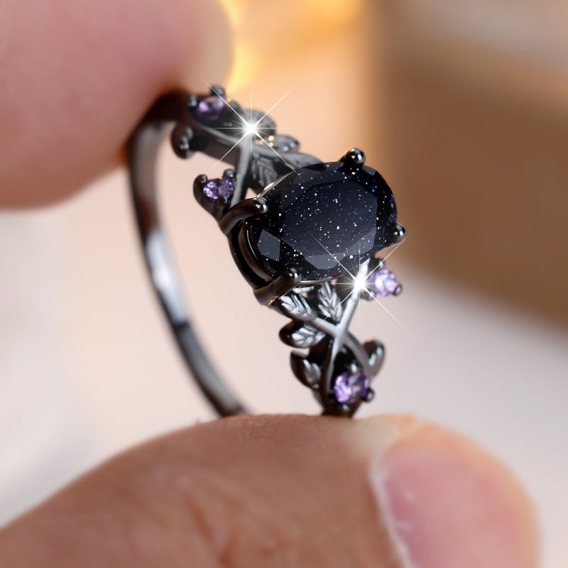 Starlit Void Crystal Ring