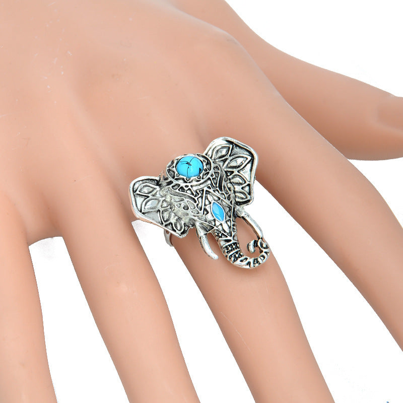 Elephant Spirit Turquoise Ring