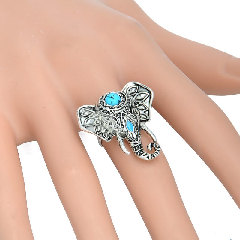 Elephant Spirit Turquoise Ring
