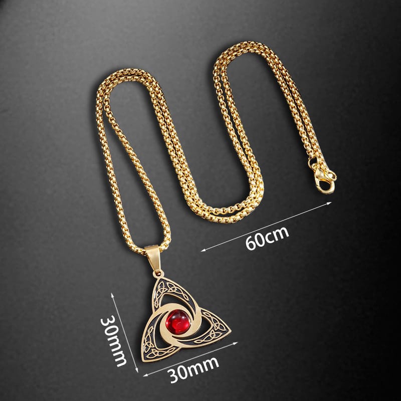 Ruby Trinity Knot Necklace