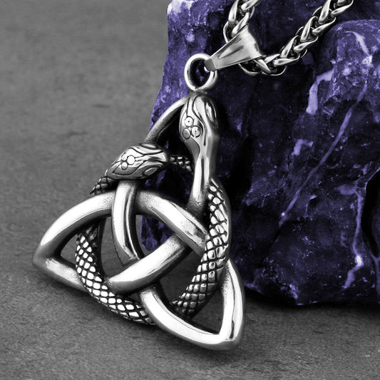 Ouroboros Trinity Knot Necklace