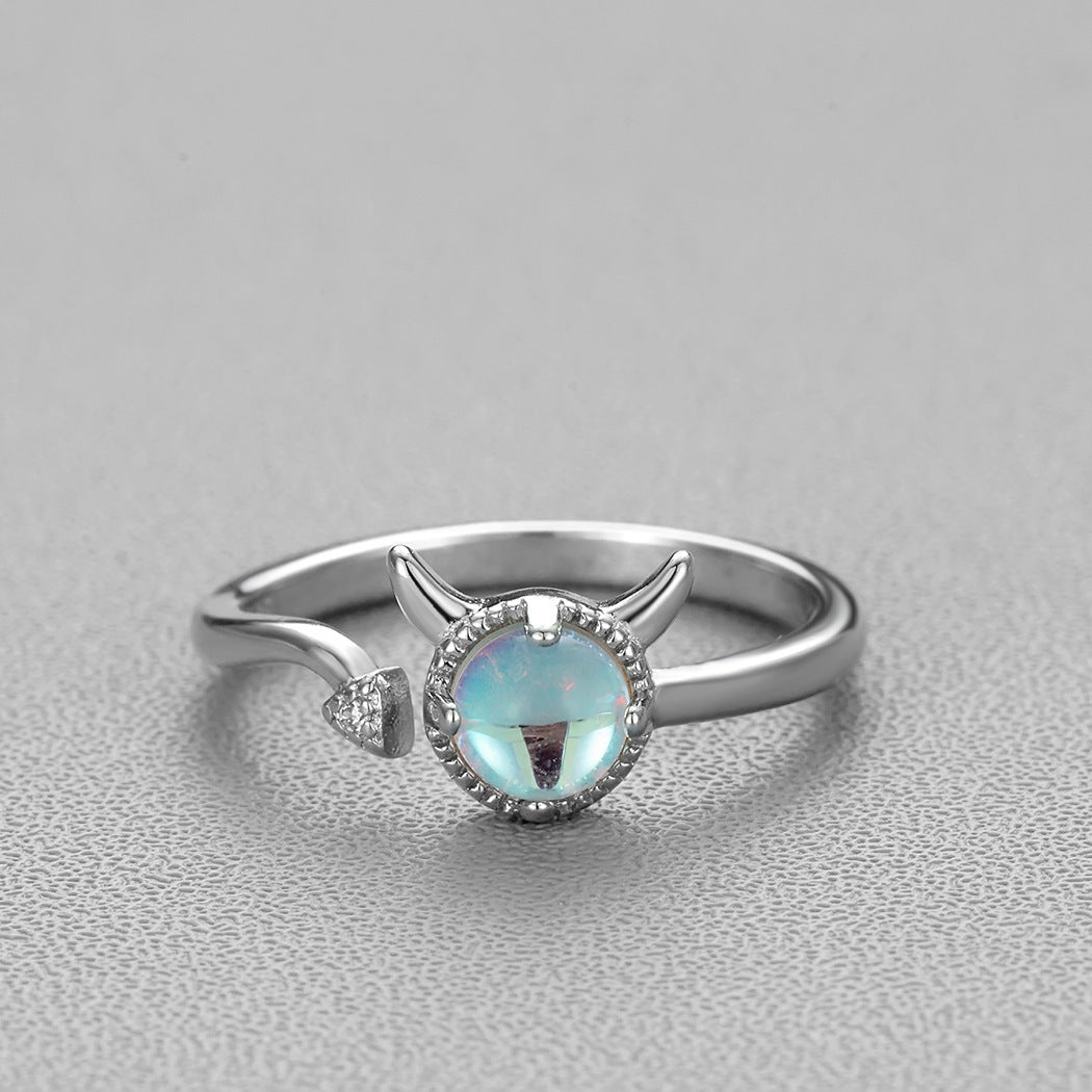 Moonlit Devil Horn Ring