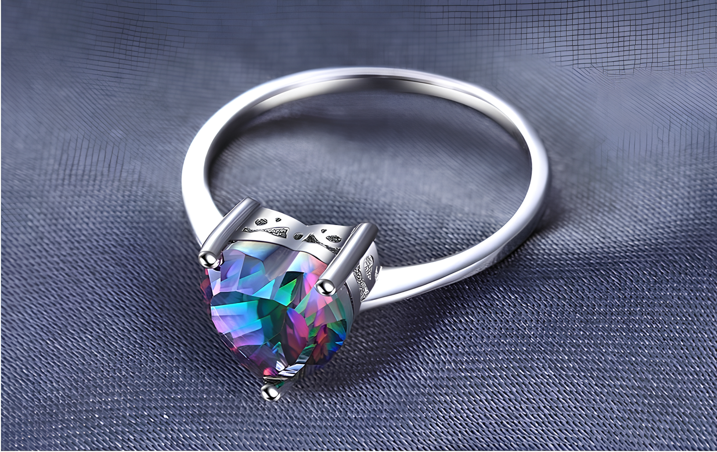 Heart of Healing Light Rainbow Topaz Ring