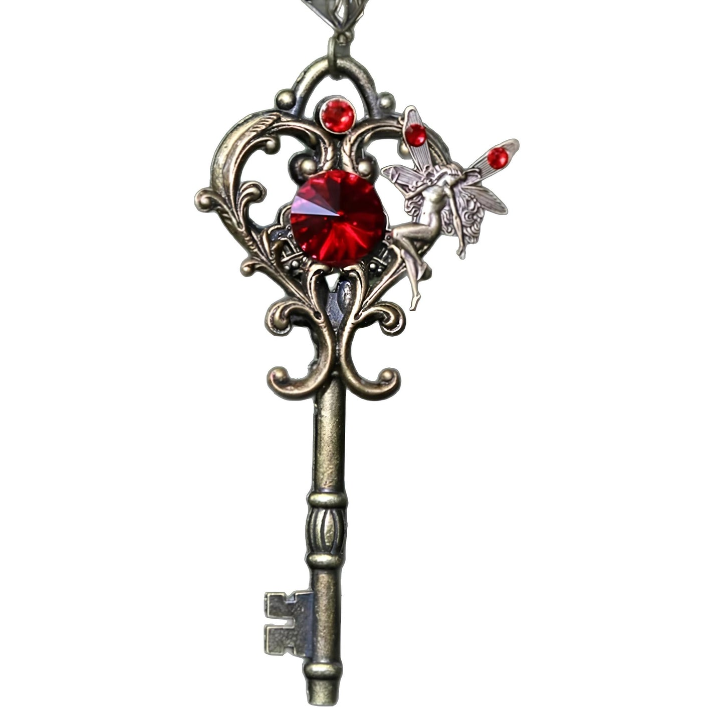 Lilith’s Crimson Heart Key Necklace