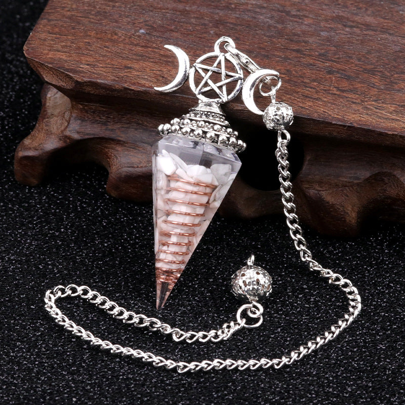 Triple Goddess Crystal Pendulum Necklace