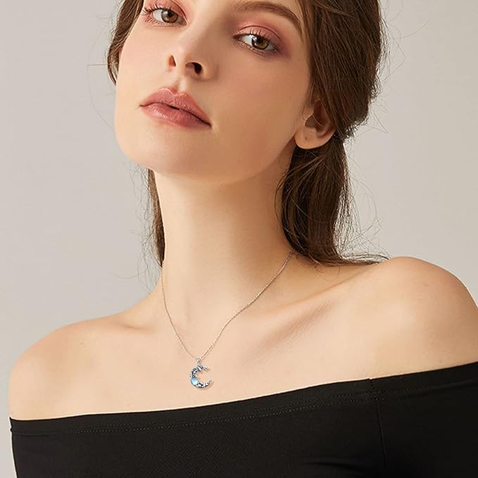 Dainty Cute Moonstone Mushroom Necklace