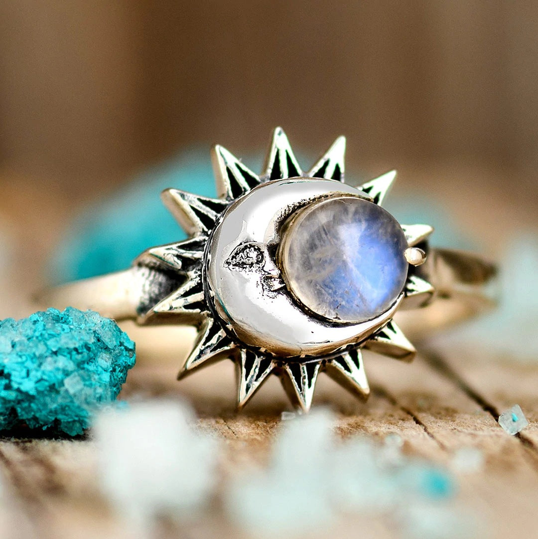Celestial Moonstone Crystal Ring