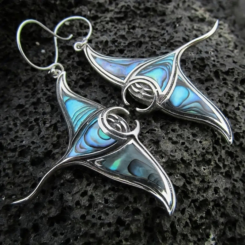 Moonlit Sea Manta Earrings