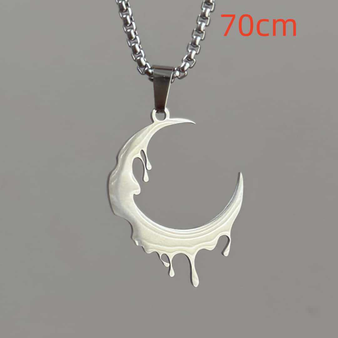 Dripping Crescent Moon Necklace