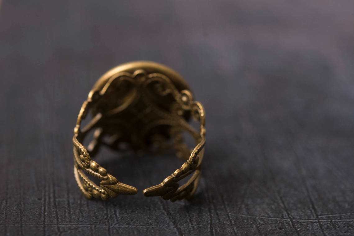 Mystical Moonlight: Enchanting Antiqued Moon Ring