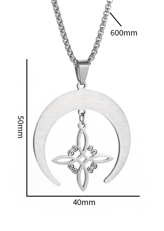 Witches Knot Crescent Moon Necklace