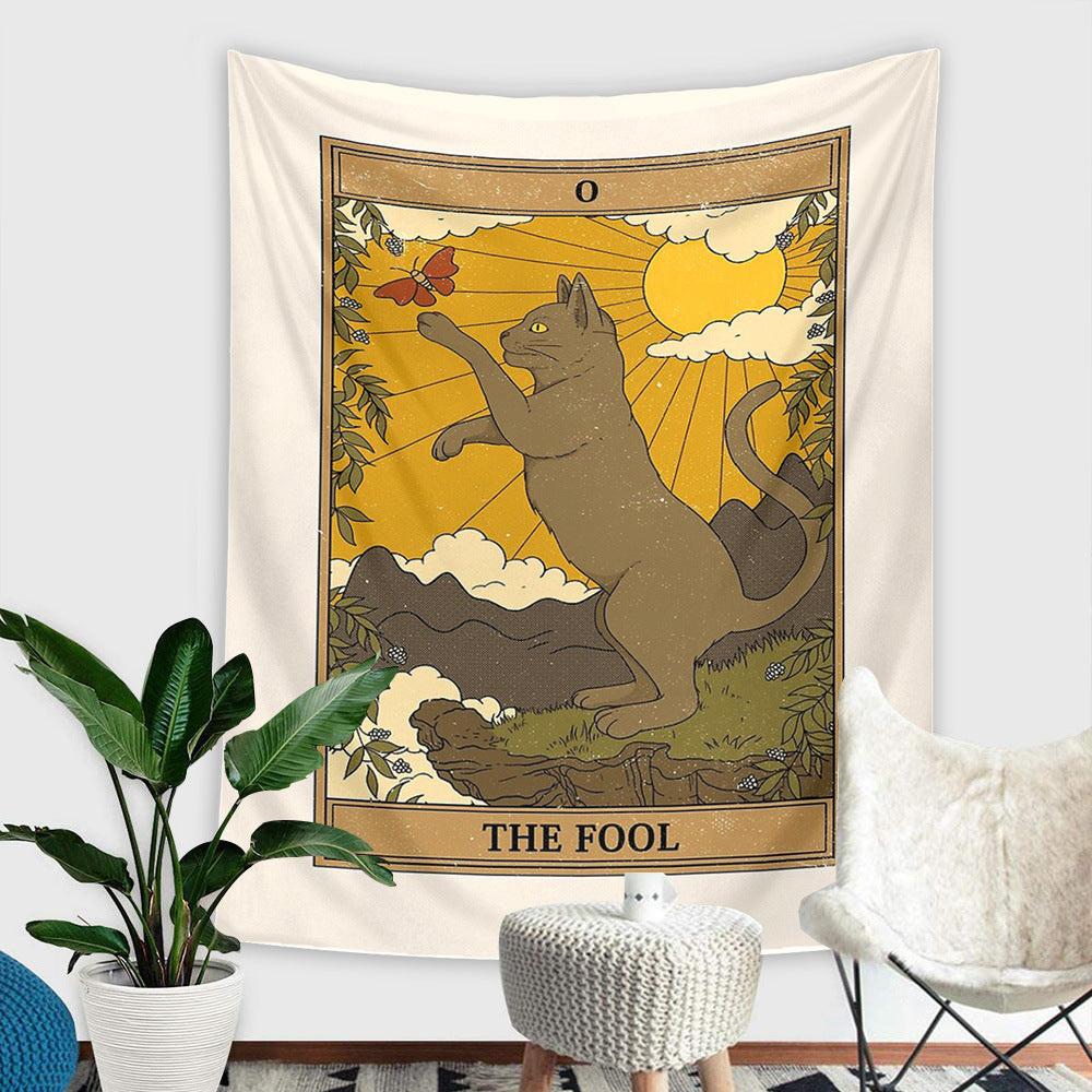 Mystic Cats Vintage Tarot Tapestry