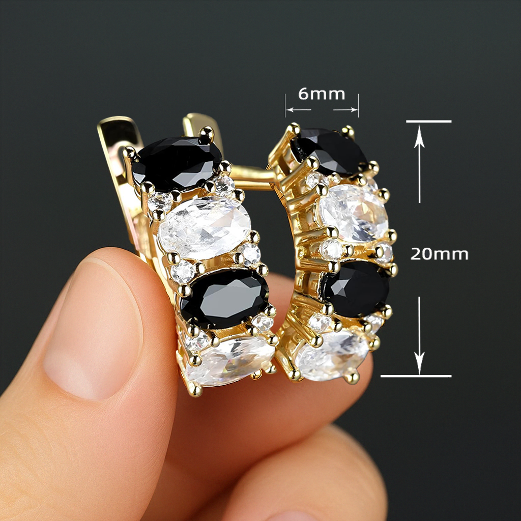 Obsidian & Ice Alchemy Hoop Earrings