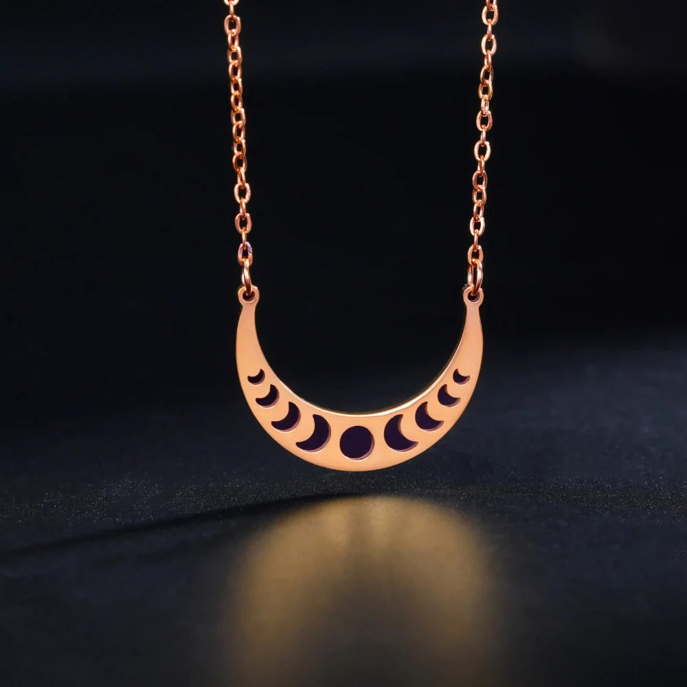 Lunar Phases Crescent Moon Necklace