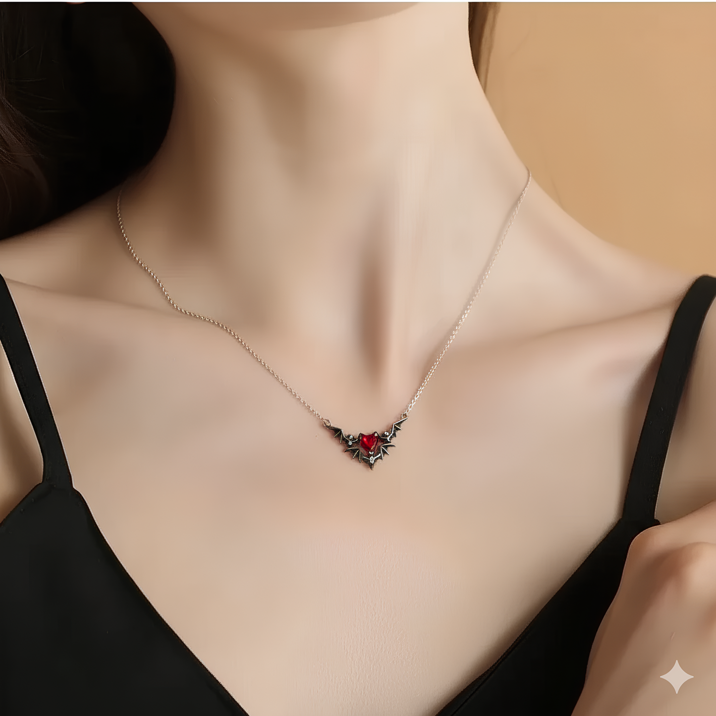 Crimson Heart Gothic Necklace