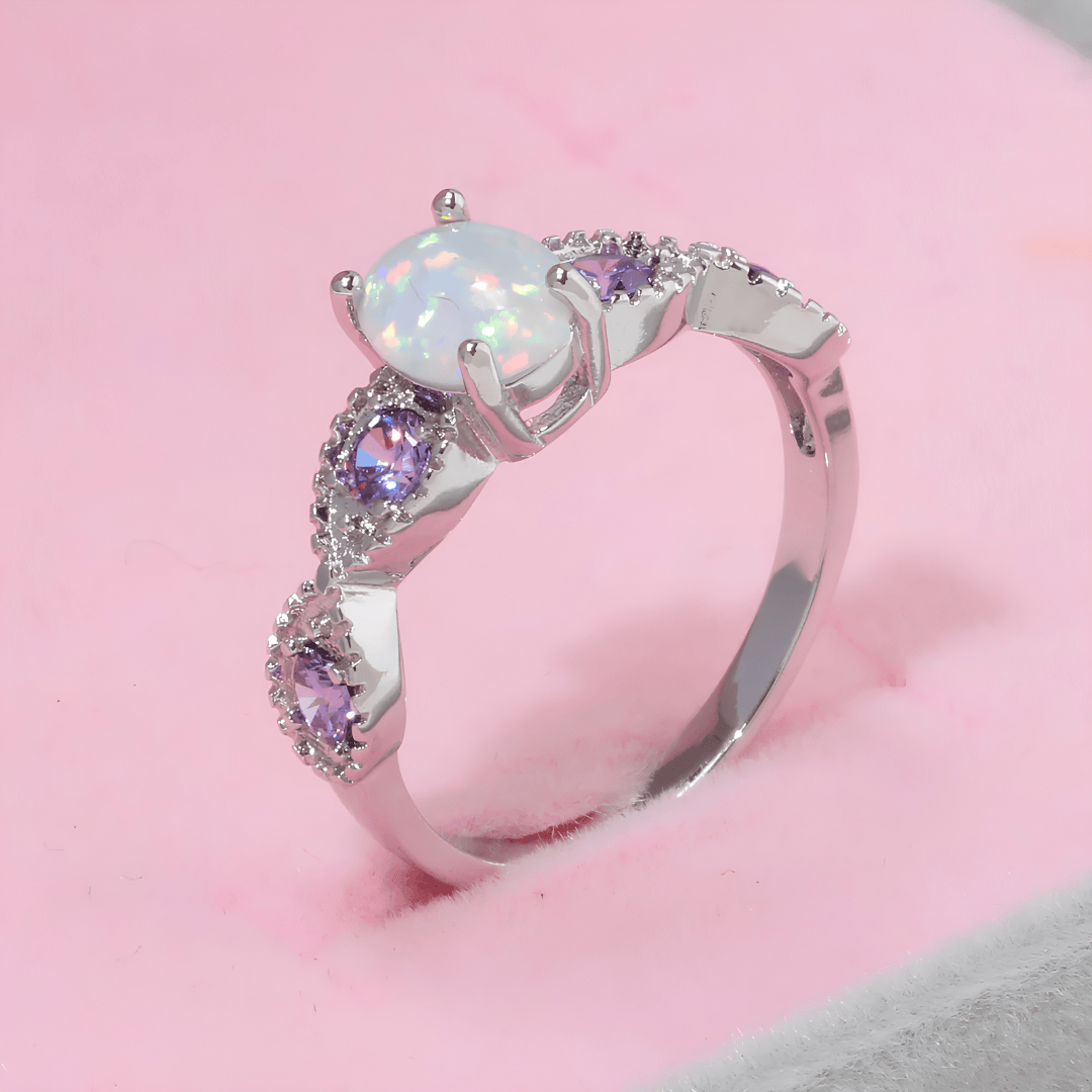 AMETHYST & FIRE OPAL GODDESS RING