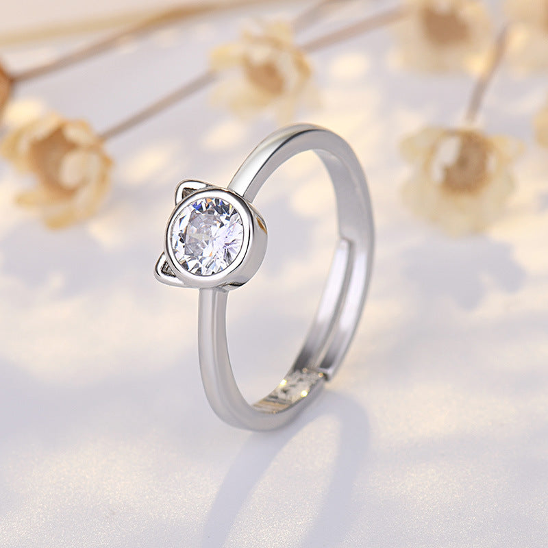 Mystic Catlight Solitaire Ring