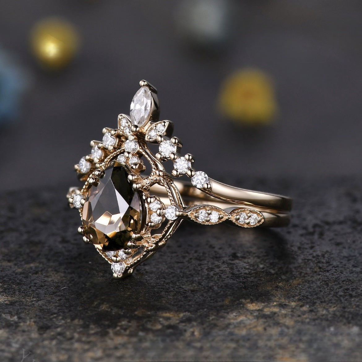 Celestial Vow Zircon Ring Set