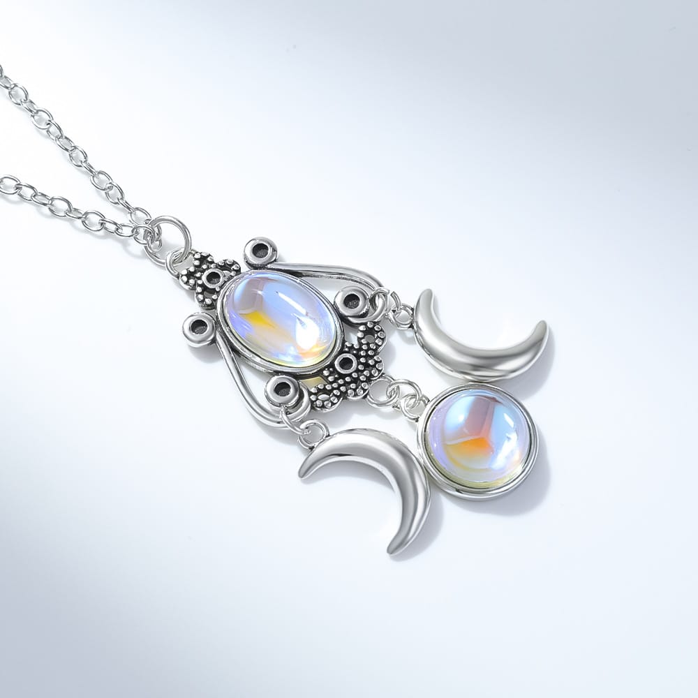 Opaline Triple Goddess Necklace