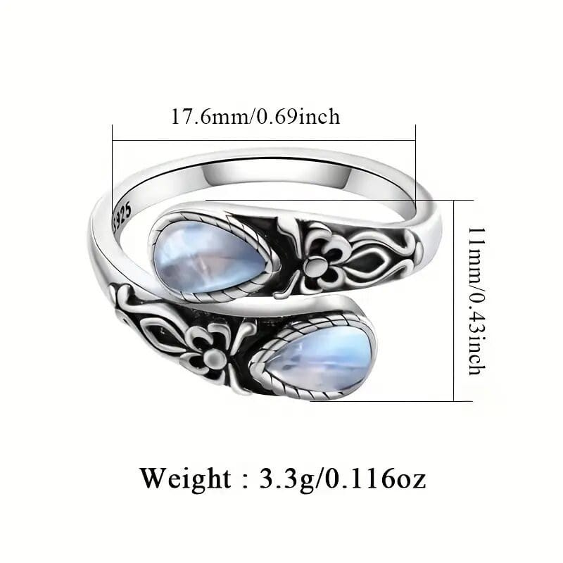 Moonlit Dual Blossom Spirit Ring