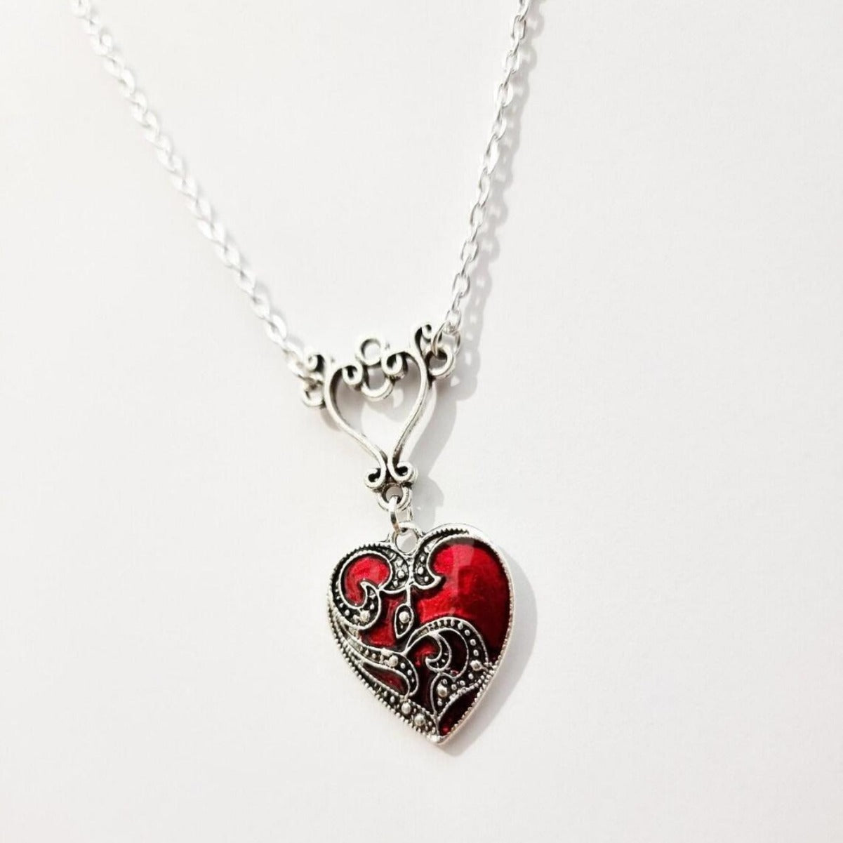 Gothic Heart Crimson Necklace