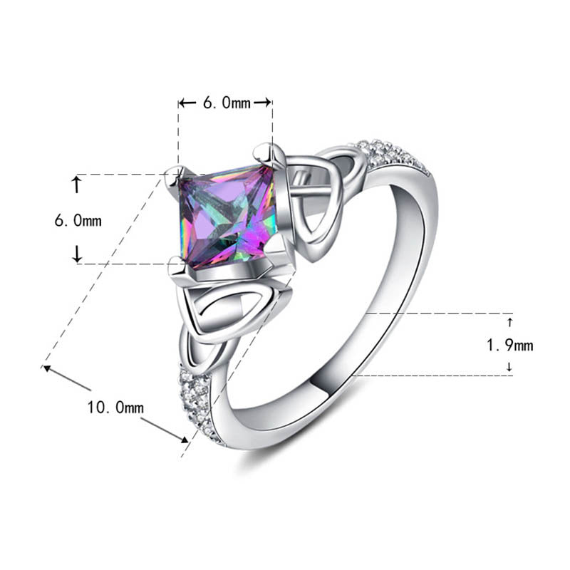 Mystic Fantasy Rainbow Fire Topaz Silver Ring
