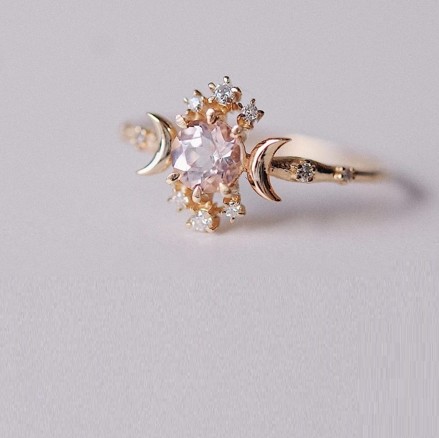 Triple Goddess Star Crystal Ring