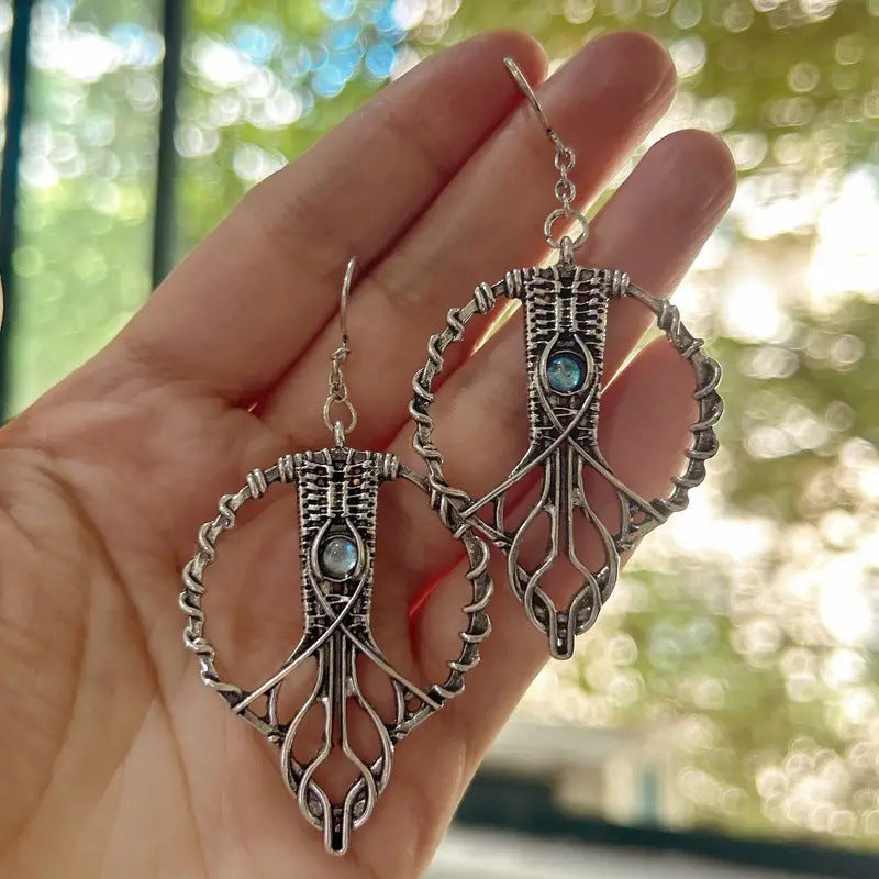 Moonthread Crystal Circle Earrings