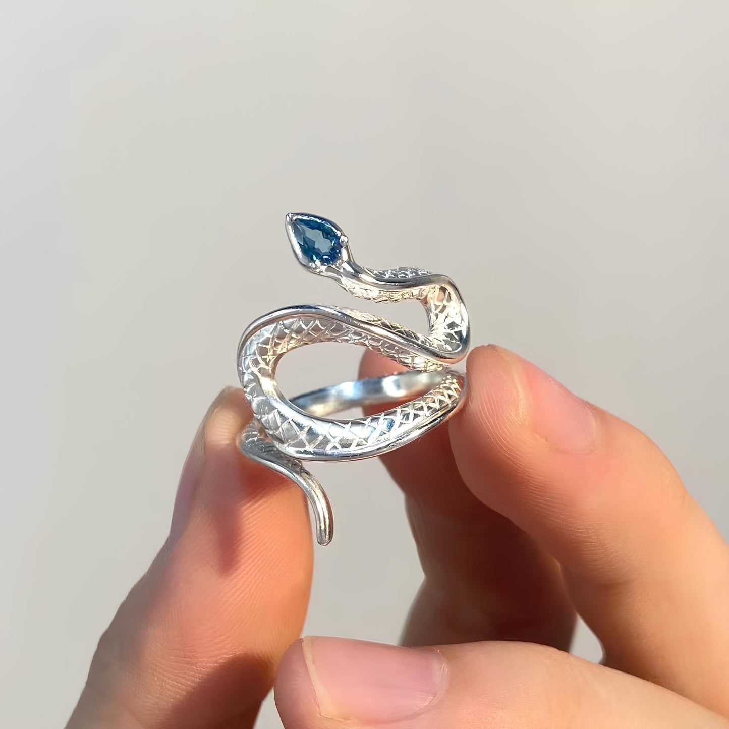 Serpent of Wisdom Transformation Topaz Ring