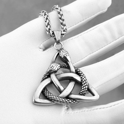 Ouroboros Trinity Knot Necklace