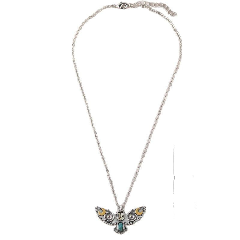 Mystic Owl of the Crescent Necklace