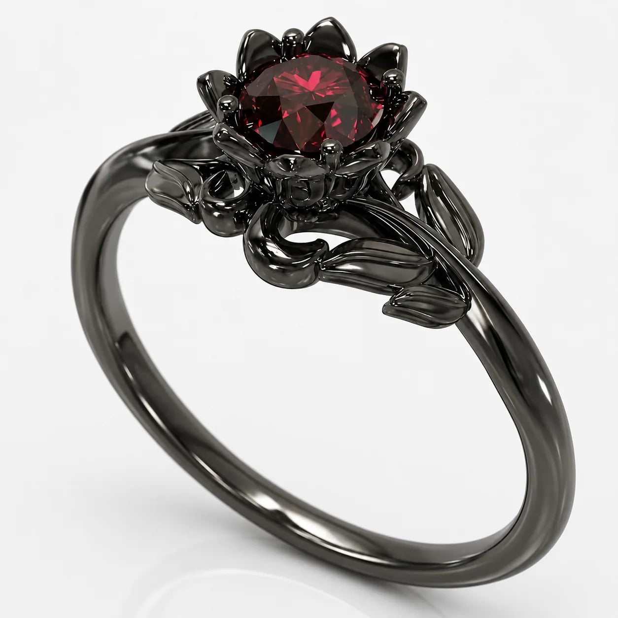 BloodRose Witch Flower Crystal Ring