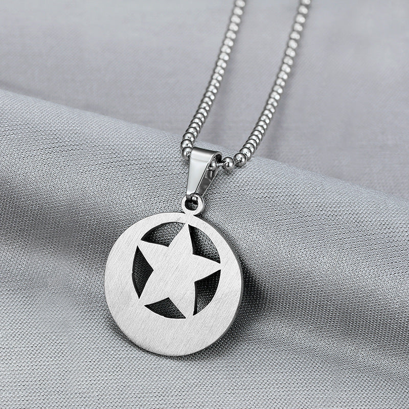 Pentacle Crescent Moon Witch Necklace