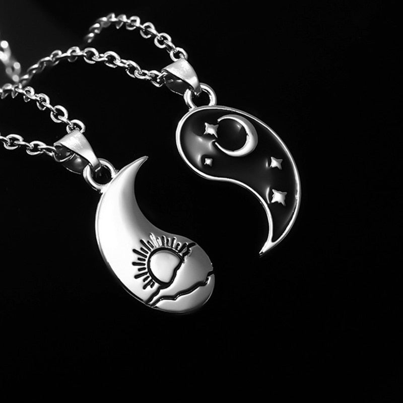 Yin Yang/ Sun Moon Couples Necklace Set